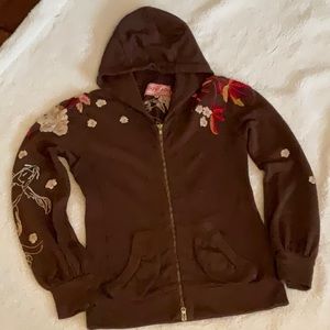 Johnny Was embroidered hoodie.